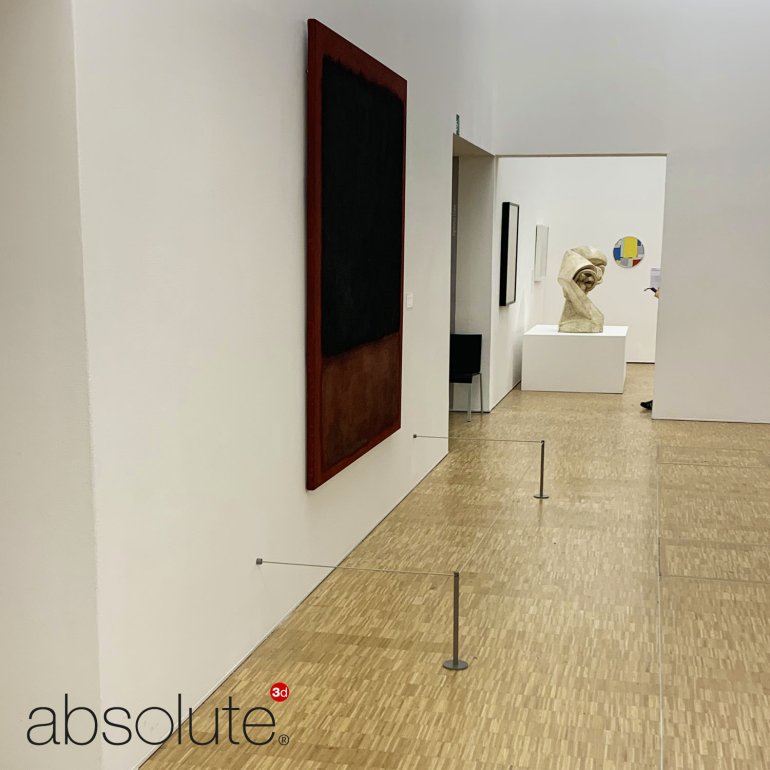 Surface Mounted Barriers in situ protecting a Mark Rothko artwork at Centre Pompidou, France.